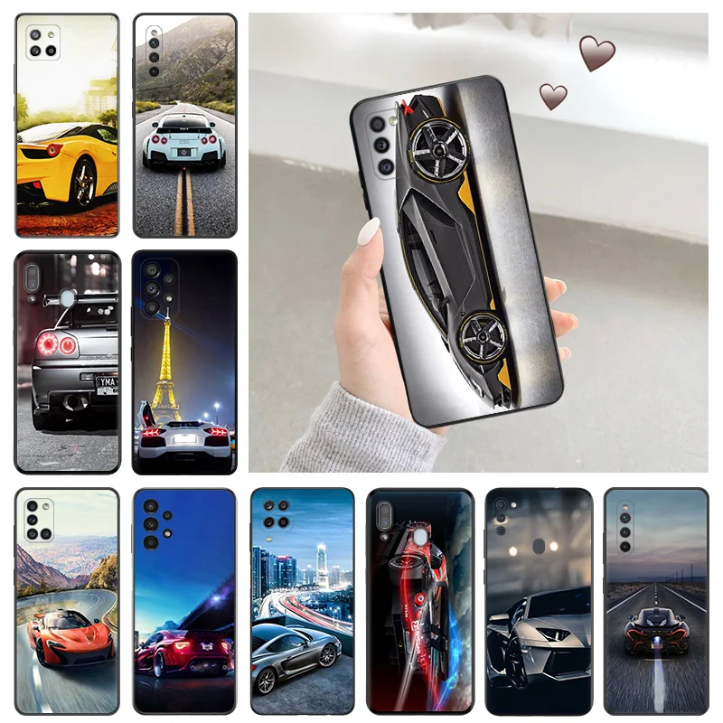 

Soft Phone Cases For Samsung Galaxy A34 a54 A50 A70 A03 S A40 A30 A20 A10 E A01 A02 A04 Super Car Art Black Matte Cover