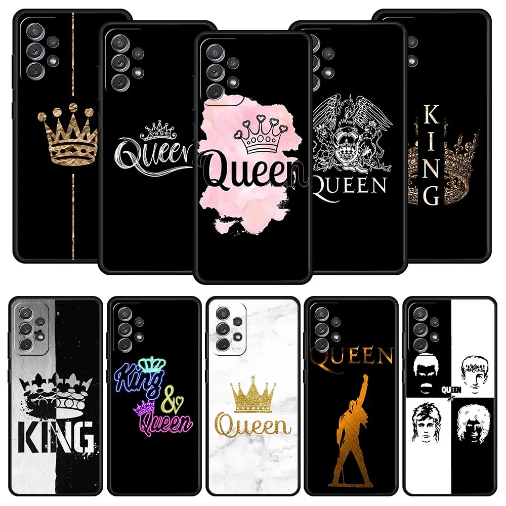 Чехол для телефона King Queen Lovers Couple Samsung A51 A71 A21S A12 A11 A31 A41 A01 A03s A52 A32 A22 A13 A23 A33 A53 A73 5G Cover