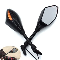 universal 10mm motorcycle rearview mirrors with led turn signal integrated for mv agusta brutale 910r 989r 920 990 1078rr 1090
