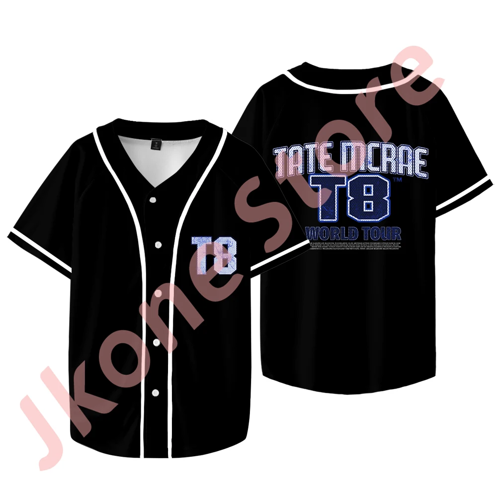 Tate McRae T8 Merch Baseball T-shirts Think Later World Tour Jersey Tee Summer Unisex Fashion Short Sleeve Jacket