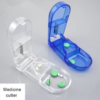 portable pill cutter splitter medicine tablet organizer container pill caplets medicine dose divide compartment storage box
