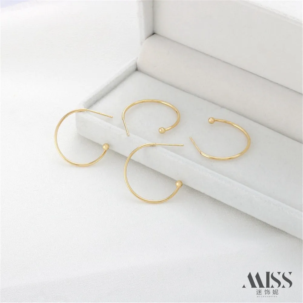 14-каратное Золотое Бисероплетение с иглами C-образные серьги полукруглые