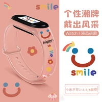 for mi band 6 5 4 3 strap transparent printing silicone xiaomi watchband bracelet pulseira smart sports wrist belt mi 3 4 5 6