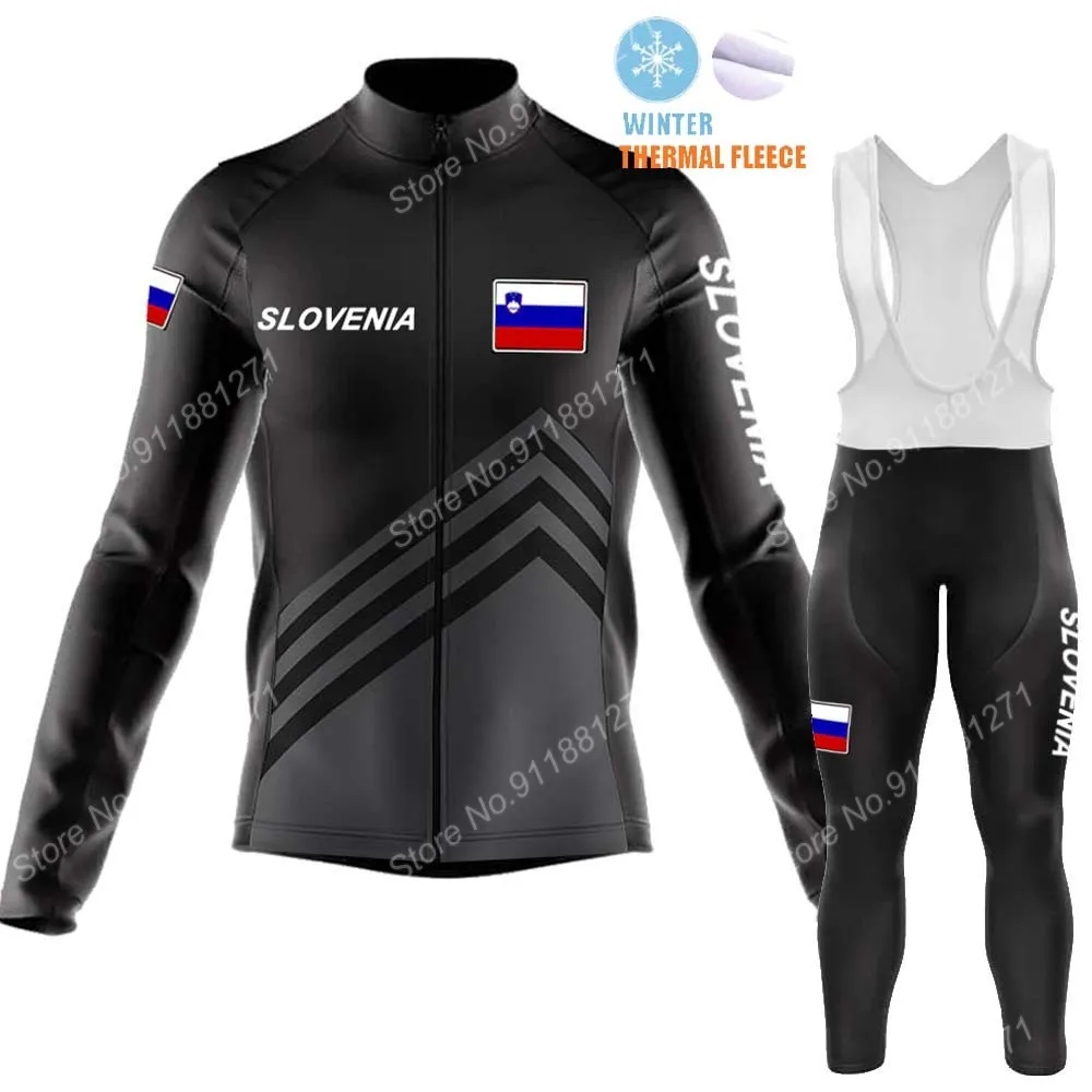 

Cycling Jersey 2022 Slovenia Team Set Clothing Suit Winter Mens Long Sleeve MTB Bike Road Pants Bib Ropa Ciclismo