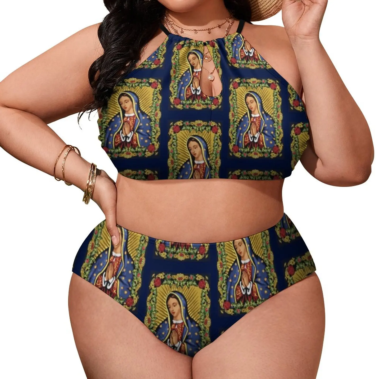 

Our Lady of Guadalupe Bikini Swimsuit Sexy Virgin Mary Swimwear Ladies Push Up Bikini Set 2 Piece Print Feminine Bikinis Biquini