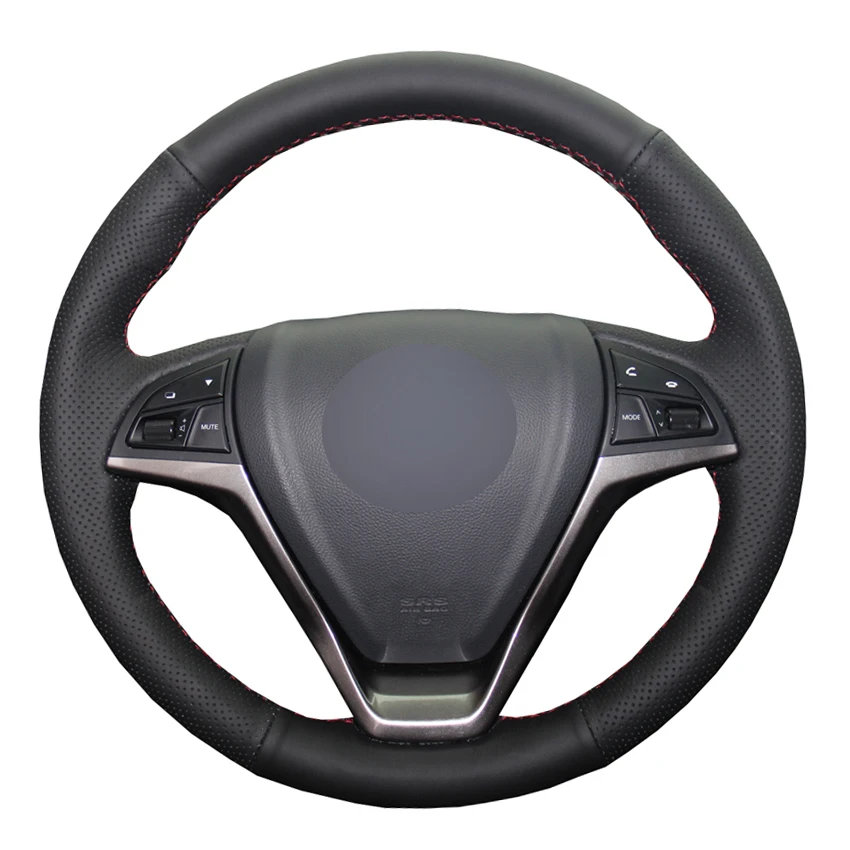 

Black PU Faux Leather Hand-stitched Car Steering Wheel Cover for Changan CS15 EV 2016-2018 CS55 2017 2018 CS75 2013-2017