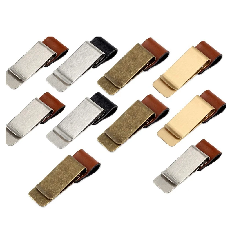 

10PCS Pen Loop Holder Pen Clip Notebook Pen Holder with Brass Clip Leather Pen Holder Clip for Notebook, Planners