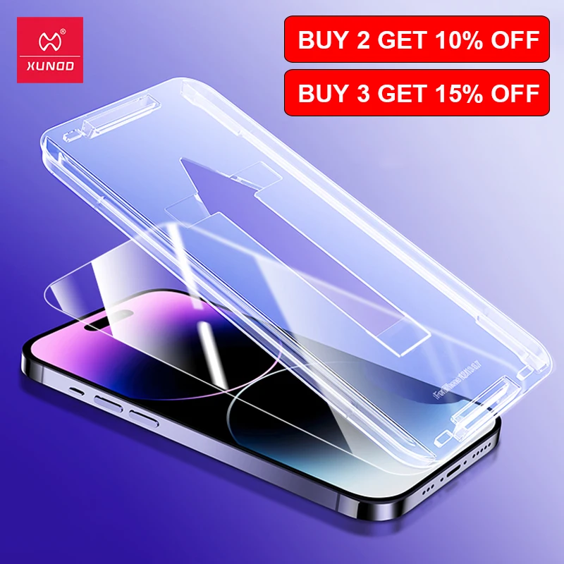 Xundd For iPhone14 Pro Max Glass Shockproof Screen Protector Full Cover HD Protective Tempered Glass For iPhone 14 Plus 13 Pro