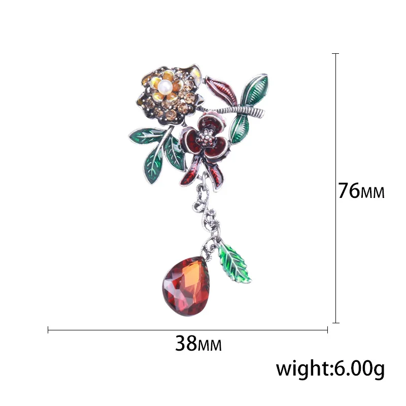 Hinestone броши в форме цветка камелии для женщин Винтажная модная зимняя брошь
