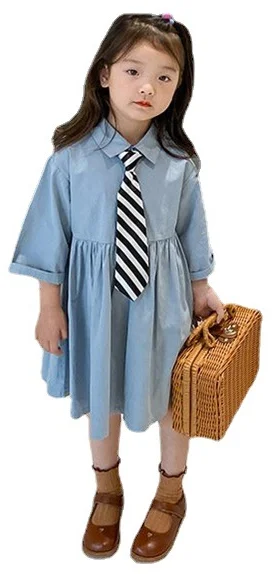 

2022 New Summer Dress Girls Dress Children Girls Little Girls College Style Long-sleeved Princess Skirt Girls Dresses
