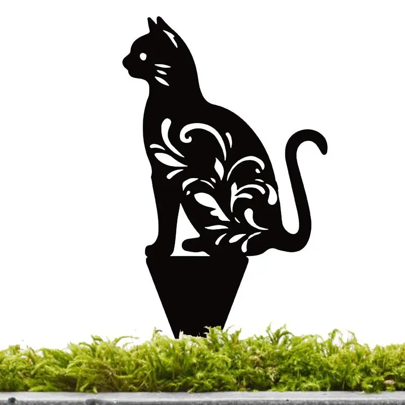 

Акриловое украшение для сада, с изображением черной кошки