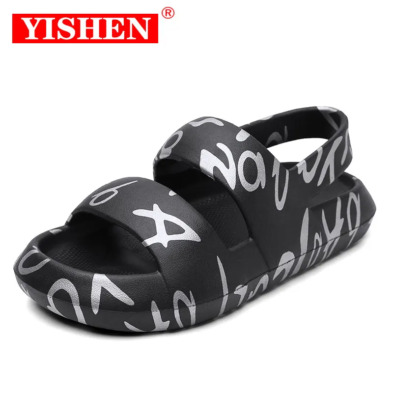 

Сандалии YISHEN мужские повседневные, легкие мягкие шлепанцы, плоская подошва, Эва, Летние сланцы