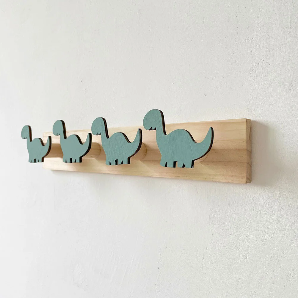 

Dinosaur Hook Kids Coat Hanger Bathroom Hooks Wall-mounted Cartoon Door Wooden Individual Hat Children's rack