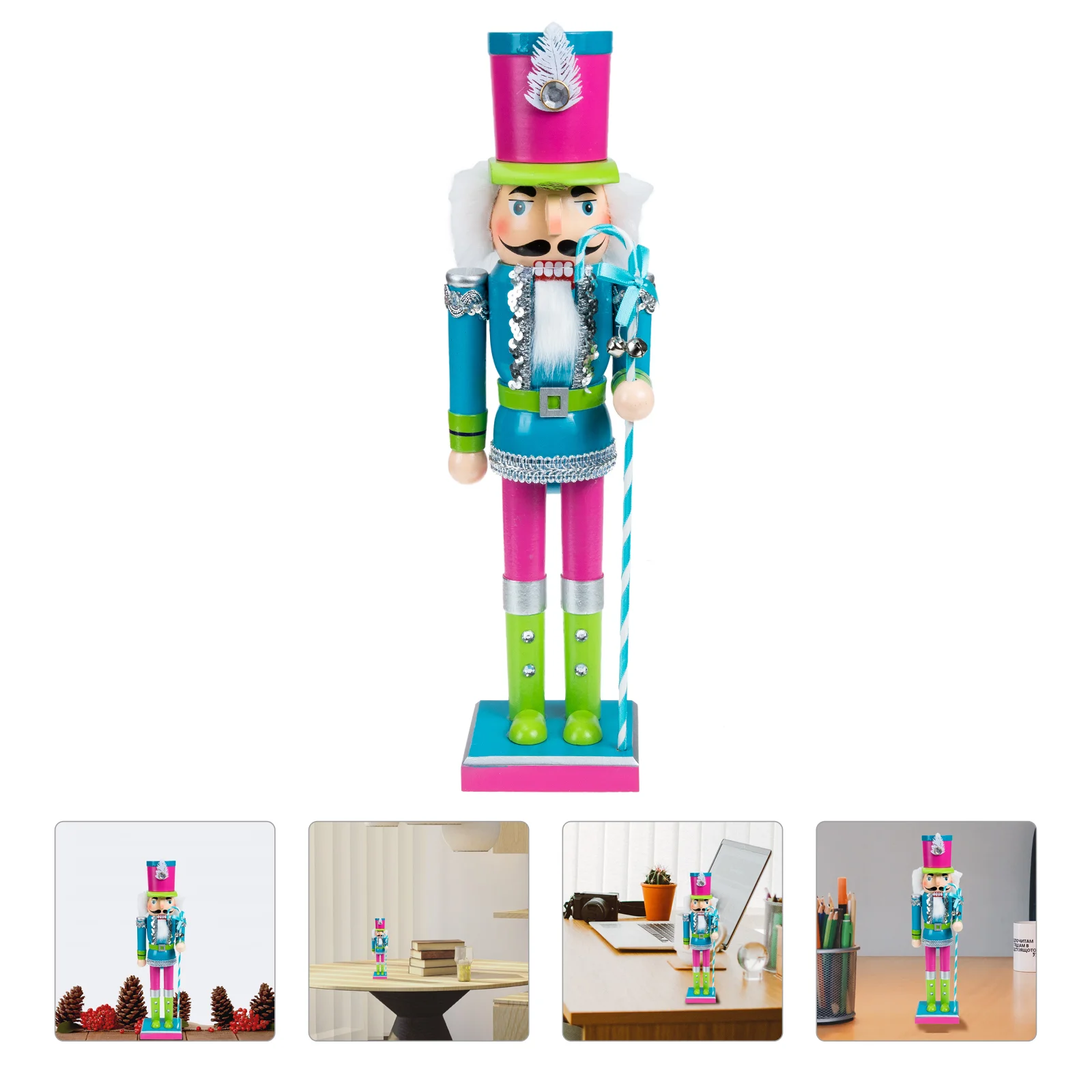 

Nutcracker Xmas Nutcrackers Decoration Mini Gifts Cartoon Soldier Dolls Desktop Craft Puppet Wood