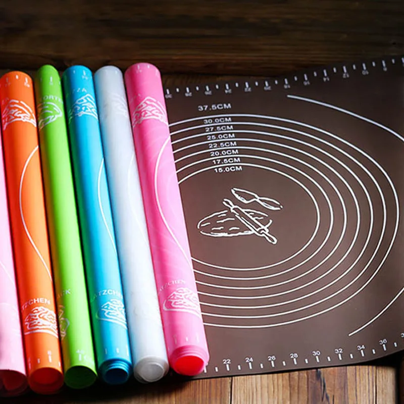 Большой силиконовый коврик кухонный для замешивания теста выпечки подкладка