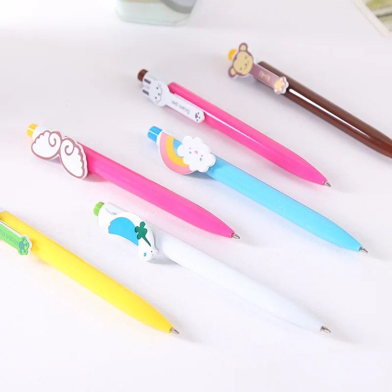 36pcs Cartoon Rainbow Multicolor Ballpoint Pen Pressed Writing Tools Creative Students Lovely Various Writing Pens Signature