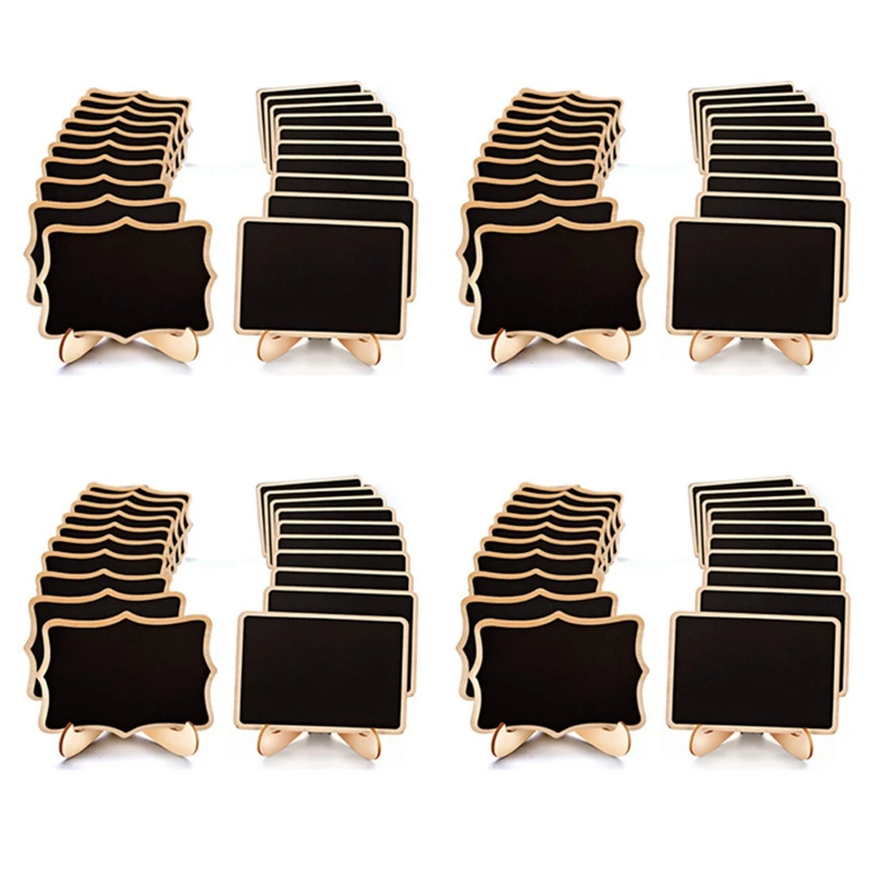 

Мини-знаки для меловой доски, небольшие этикетки в рамке с подставкой для мольберта, деревянная доска для номеров стола, 80 шт. в упаковке