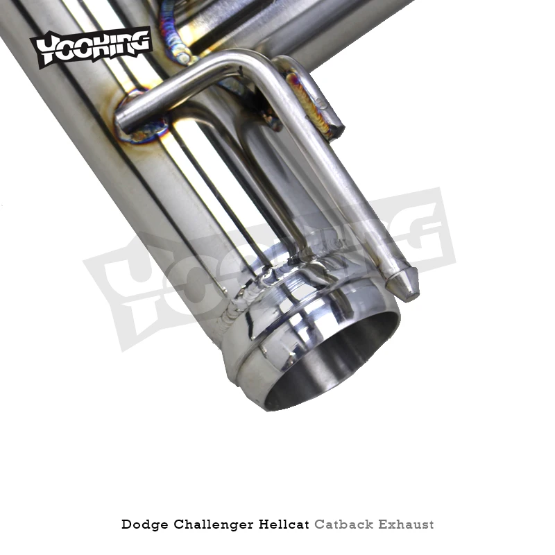 Фото Выхлопная система SS304L для Dodge Challenger Hellcat Widbody SRT 6.2T 2016-2022, высококачественные вакуумные клапаны, выхлопная система Catback №4
