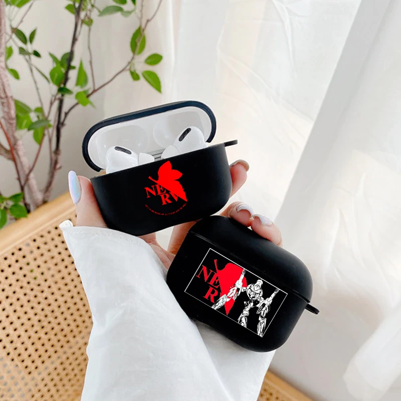 

Anime E-EVA Genesis Evangelion Earphone Box Case for AirPods 1 2 Wireless Bluetooth Cover for Airpod Pro Black Silicone Capa boy