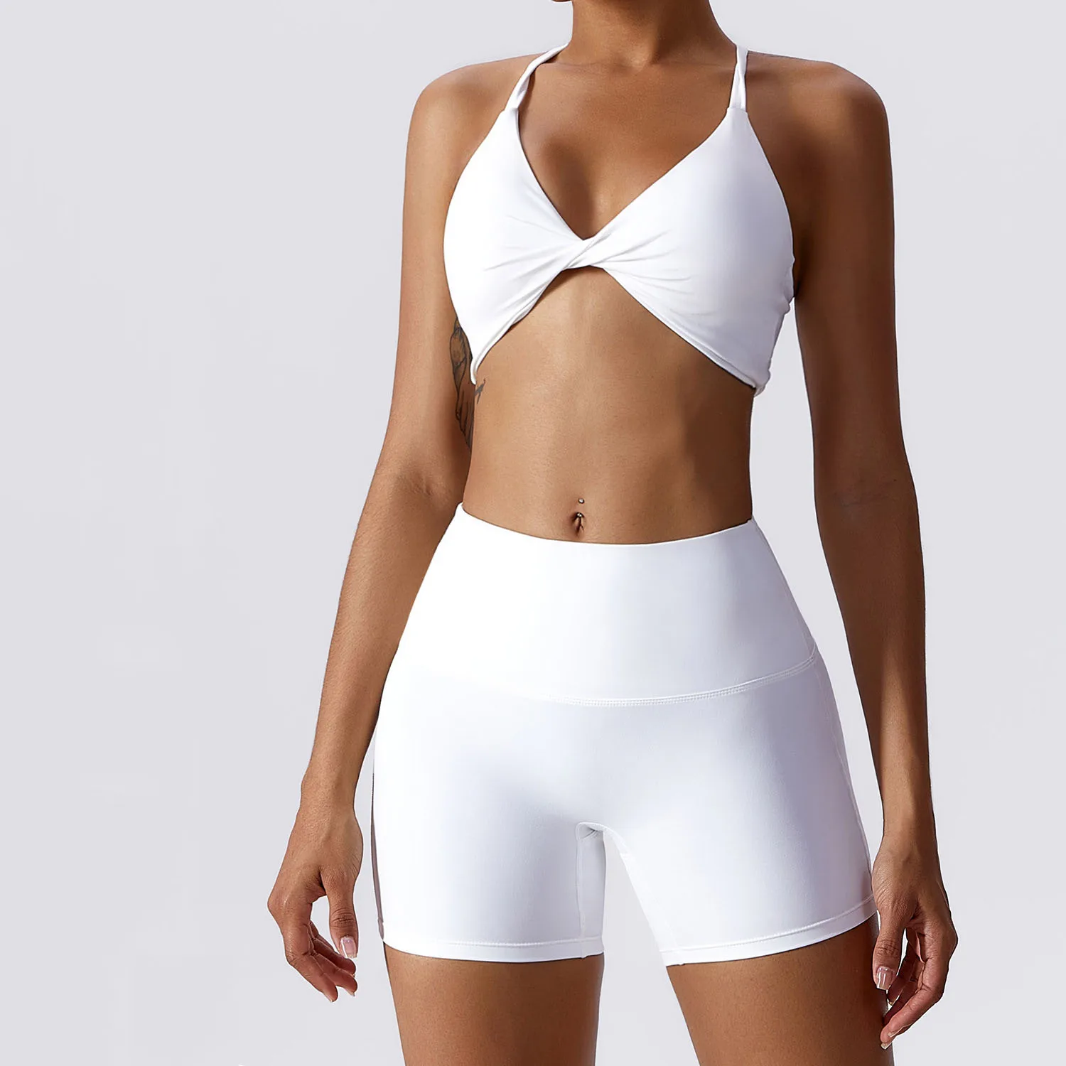 

Женский облегающий комплект с бюстгальтером для йоги, Быстросохнущий привлекательный спортивный костюм с красивой спинкой для улицы, бега, фитнеса, тренажерного зала, фитнеса, йоги