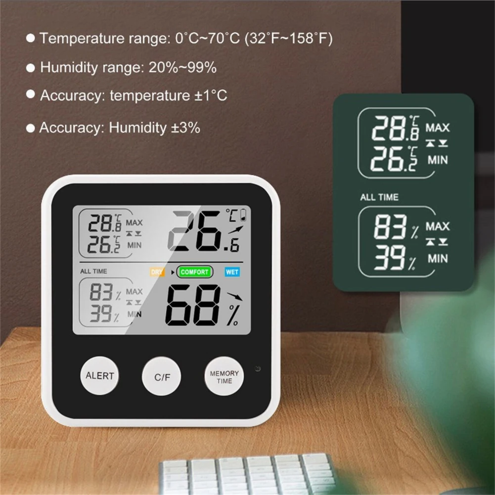 

Комнатный термометр-гигрометр ° C/° F, 10 секунд, высокая точность быстрого обновления ± 1 ℃ ± 3% RH, термометр, измеритель влажности