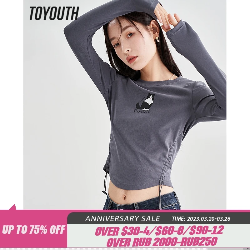 

Женская облегающая футболка с длинным рукавом и круглым вырезом