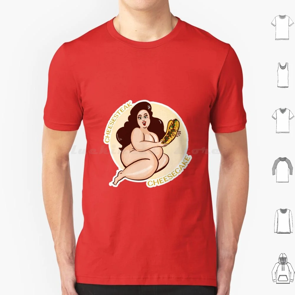 Женская/Мужская/детская футболка из чизкейка 6Xl Philly Pinup Fat