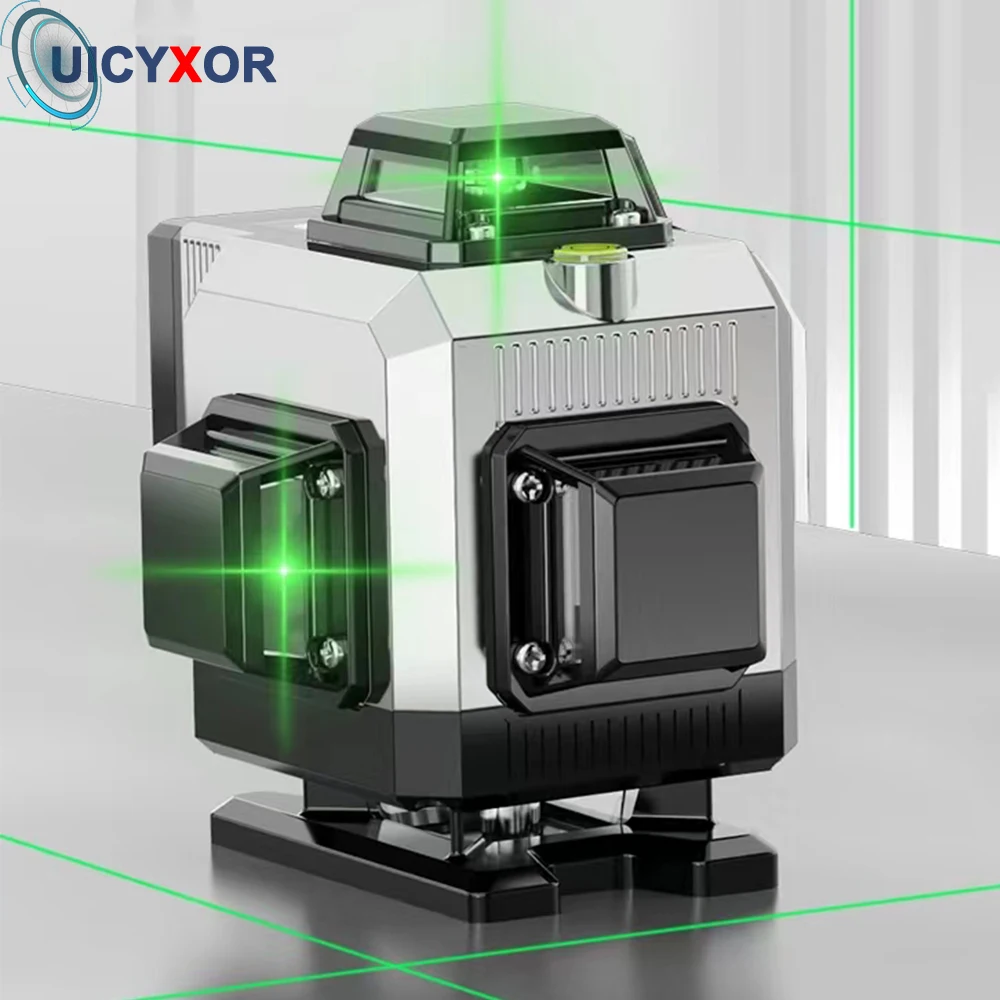 

3D/4D 12 /16 Lines Laser Level Green Beam Lines Multifunction & Remote Control With Li-ion battery Vertical Horizontal line