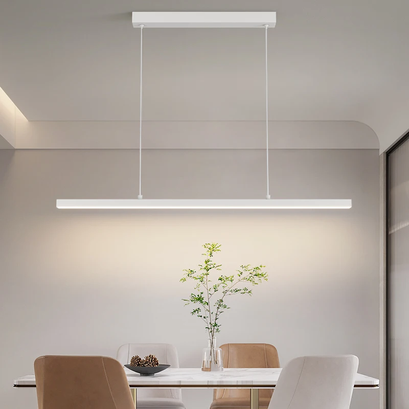 

Modern Minimalist One-word Restaurant Pendant Lights: Designer Style for Dining Room,Office,Long Bar Table Chandelier
