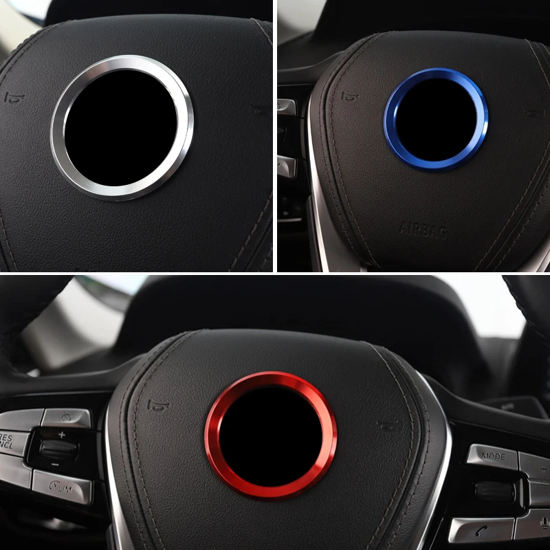 Aluminum Car Steering Wheel Ring Circle Sticker Trims Cover For BMW 1 2 3 5 Series X1 X3 X5 X6 E36 E39 E46 E30 E60 E90 E92 F30