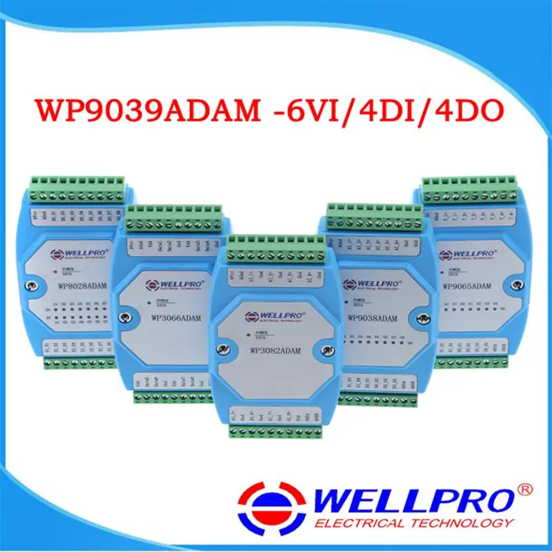 

Вход/цифровой вход и выход 6VI / 4DI / 4DO 0-10 В/модуль связи WP9039ADAM Wellpro RS485 MODBUS RTU