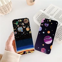 cute cartoon colorful planet clear phone case for iphone xr x xs max 7 8 plus se 2020 13 12 11 pro max mini soft silicone cover