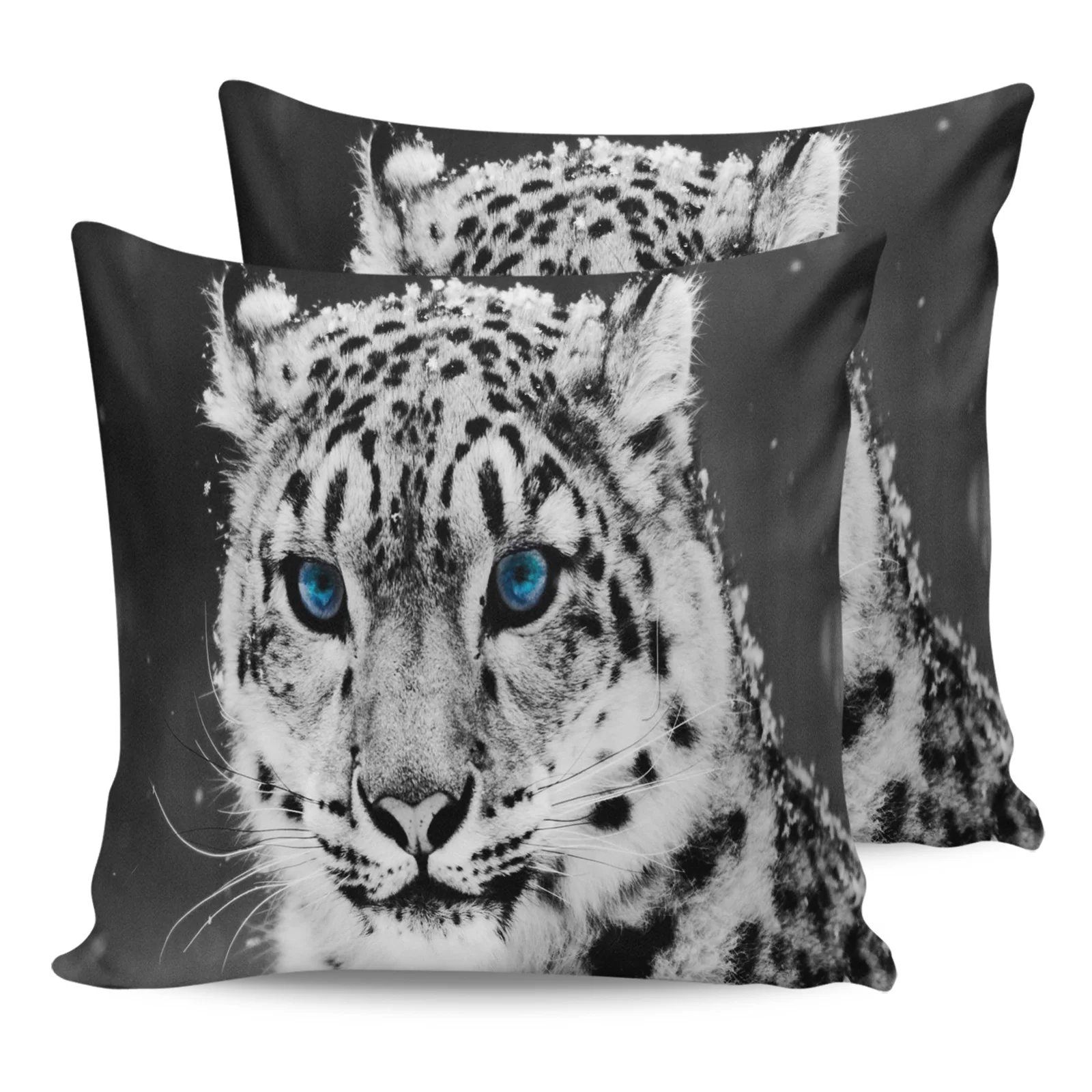 

Tiger Blue Eyes Black And White Pillowcase Two Piece Set Home Sofa Decor Cushion Cover Pillowcase Bed Pillow Cover