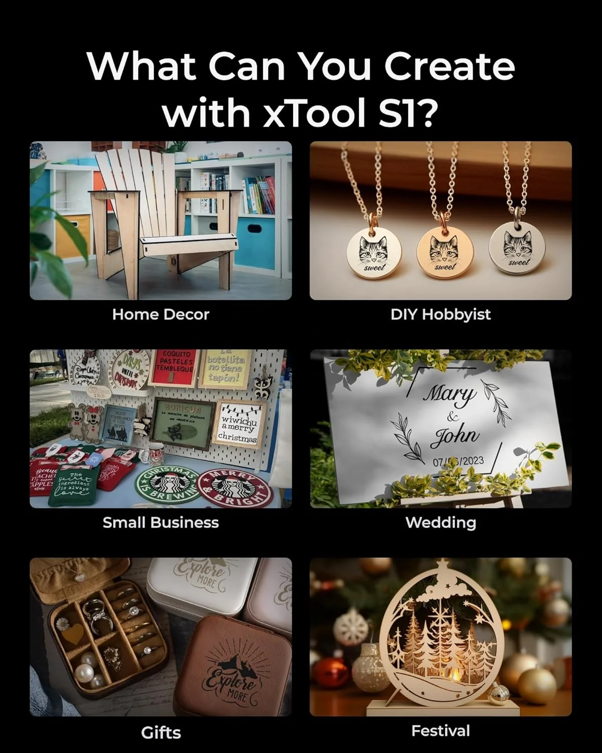 XTool S1 40 Вт усовершенствованный лазерный гравер высокоточный закрытый диодный