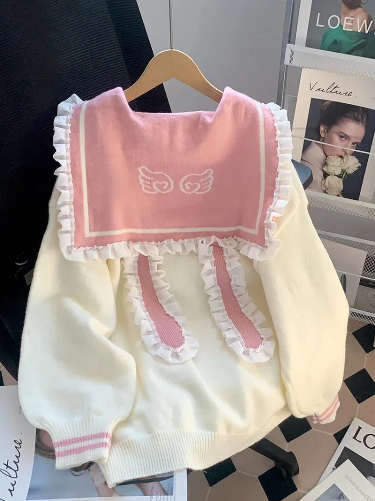 Женские милые лоскутные свитера в консервативном стиле джемперы с рюшами гранж