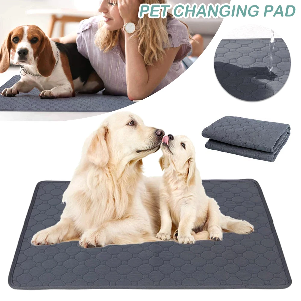 

Washable Pee Pad for Dog 27 x 19" Reusable Puppy Training Pad Anti-Slip Smell Resistant Mat Breathable Dog Urine Mat Waterproof