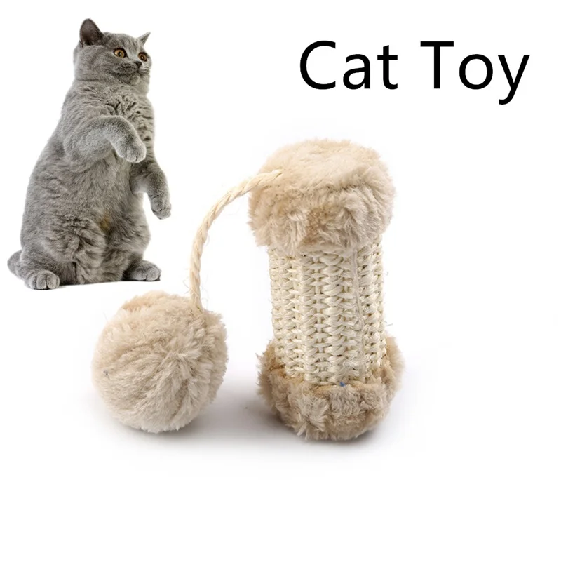 

Smart Cat Toys Interactive Pet cat toy sisal column plus plush ball grinding claw interactive toy for Cats Kitten Kitty