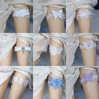 efily bridal lace garter embroidery flower butterfly wedding garter bride accessories for women party sexy elastic leg ring loop