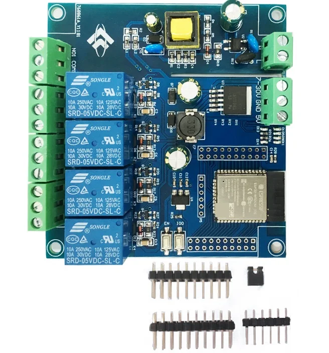 

AC220V/DC5-30V ESP32 WIFI Bluetooth BLE Four-channel Relay Module I/O Port ESP32-WROOM Development Board