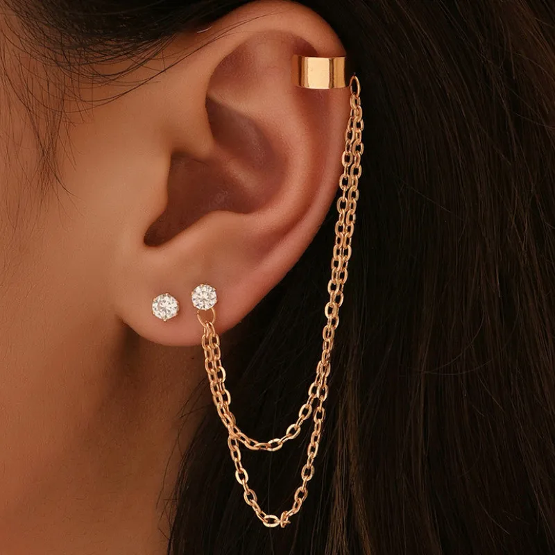 

Personality Alloy Chain Stud Earrings Set for Women Jewelry