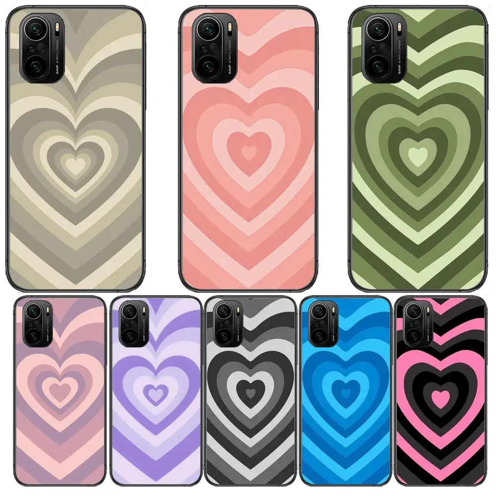 

L-Heart Shaped Combination Chart Phone Case For xiaomi redmi POCO F1 F2 F3 X3 Pro M3 9C 10T Lite NFC Black Cover Silicone Back P