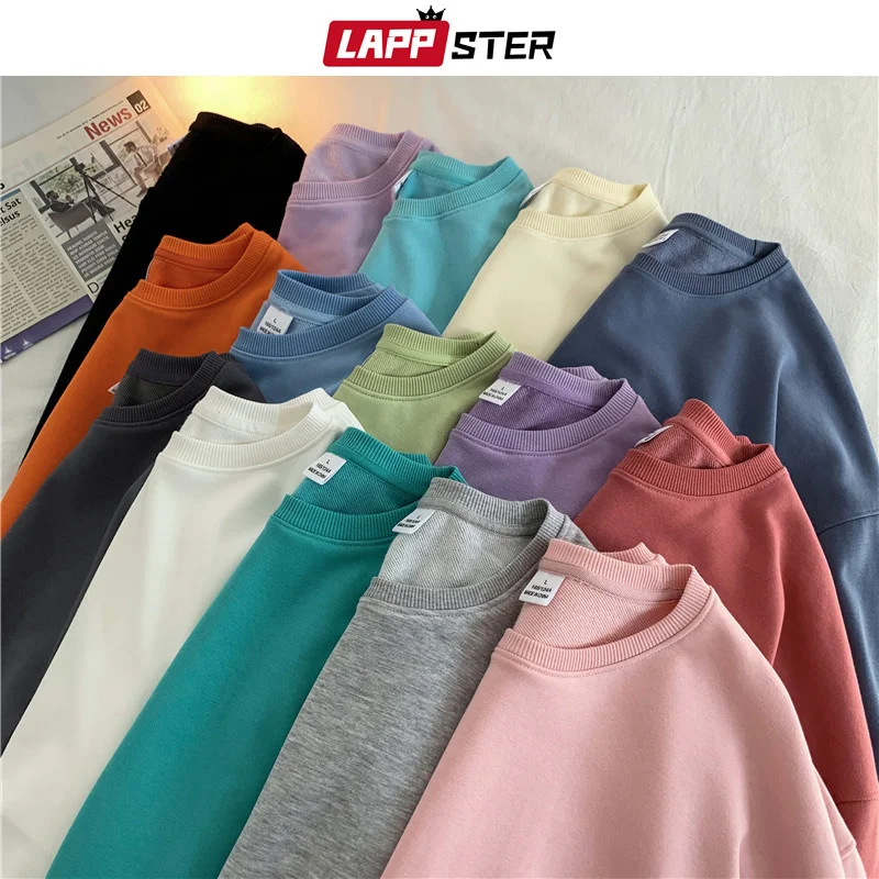 

Men 15 Colors Solid Japanes Streetwear dies 2023 Mens Oversized Colorfuls arajuku Sweatsirts Man die 5XL