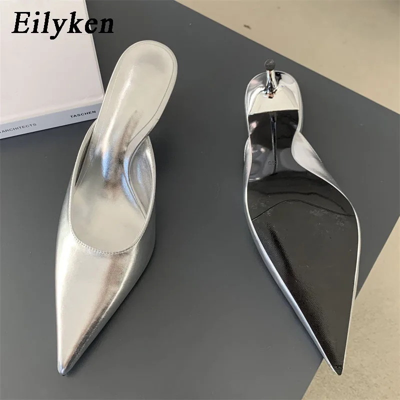 

Eilyken 2023 Spring New Brand Women Slipper Pointed Toe Slip On Ladies Mules Thin Low Heel Outdoor Dress Sandal Shoes