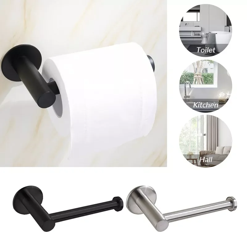 

Mount Kitchen Self Adhesive Paper Roll Holder Rack For Towel Storage Tissue Hook Bathroom Accessories Stand Dropshipping