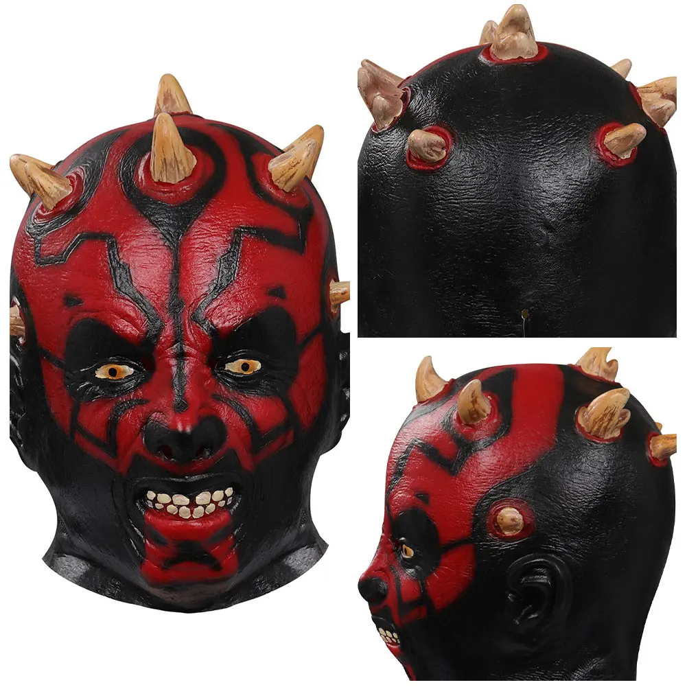 Darth Maul Mask Cosplay Latex Masks Helmet Masquerade Halloween Party Costume Props for Adult Rolepaly