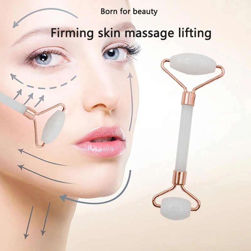 

Natural Rose Quartz Jade Roller Facial SPA Body Massager Skin Scraping Anti-cellulite Massage Face Lifting Beauty Massage Tool