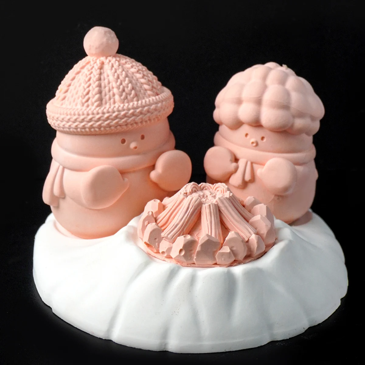 Силиконовая форма в виде снеговика подсвечника для творчества