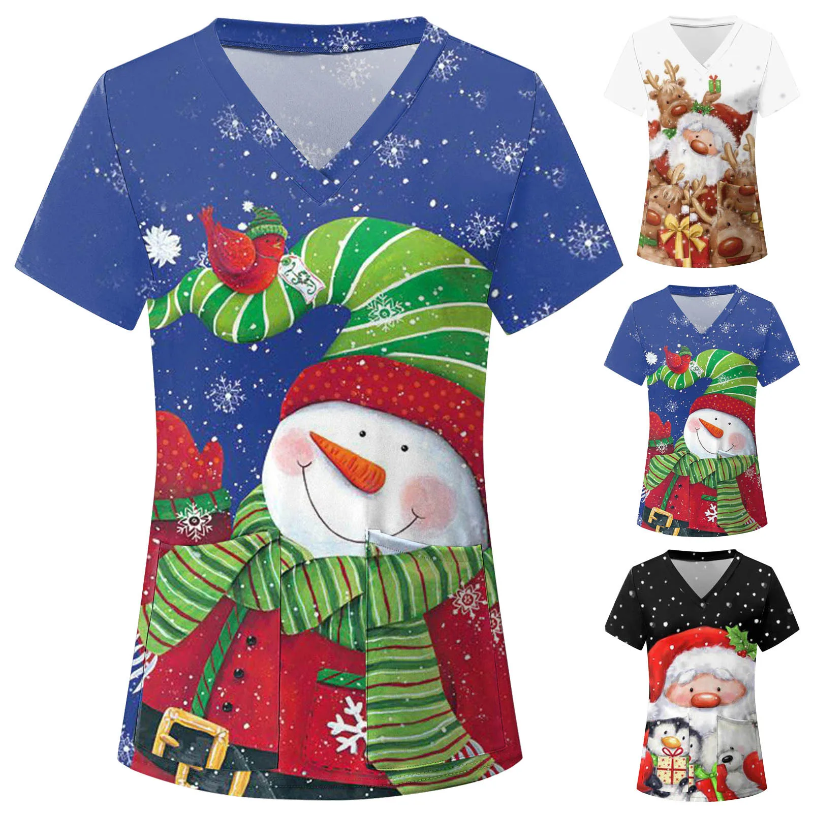 

Женский топ с коротким рукавом и V-образным вырезом, из полиэстера