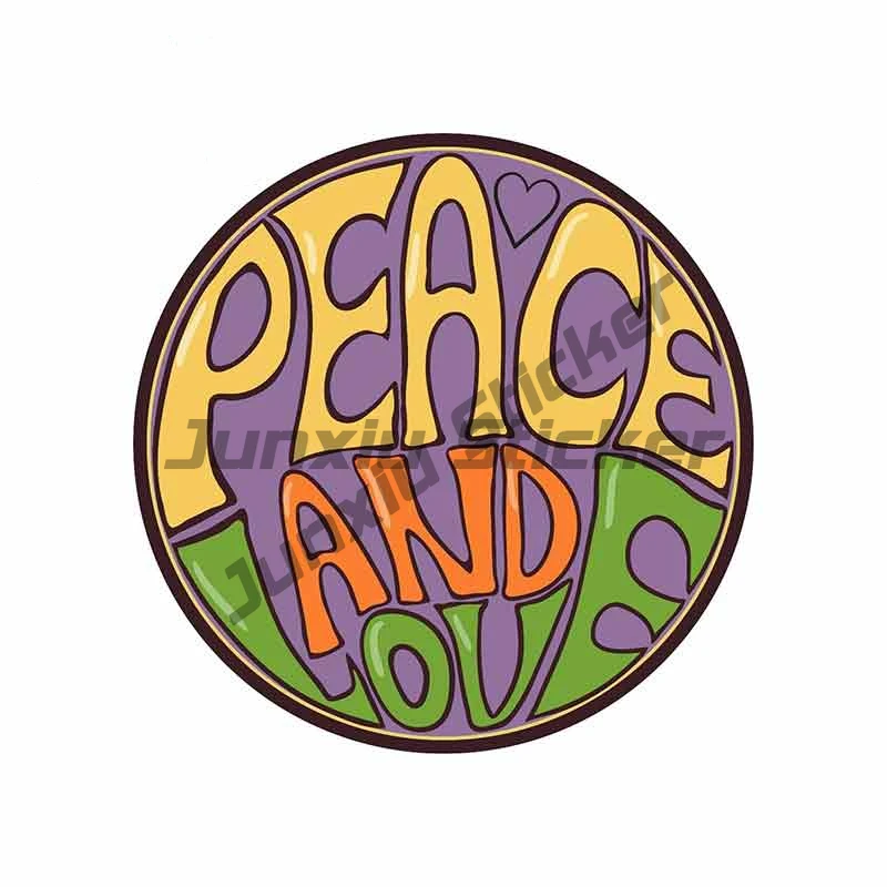 Мир Любовь Знак Наклейка цветы красочные хиппи наклейка ноутбук окно автомобиль виниловая наклейка