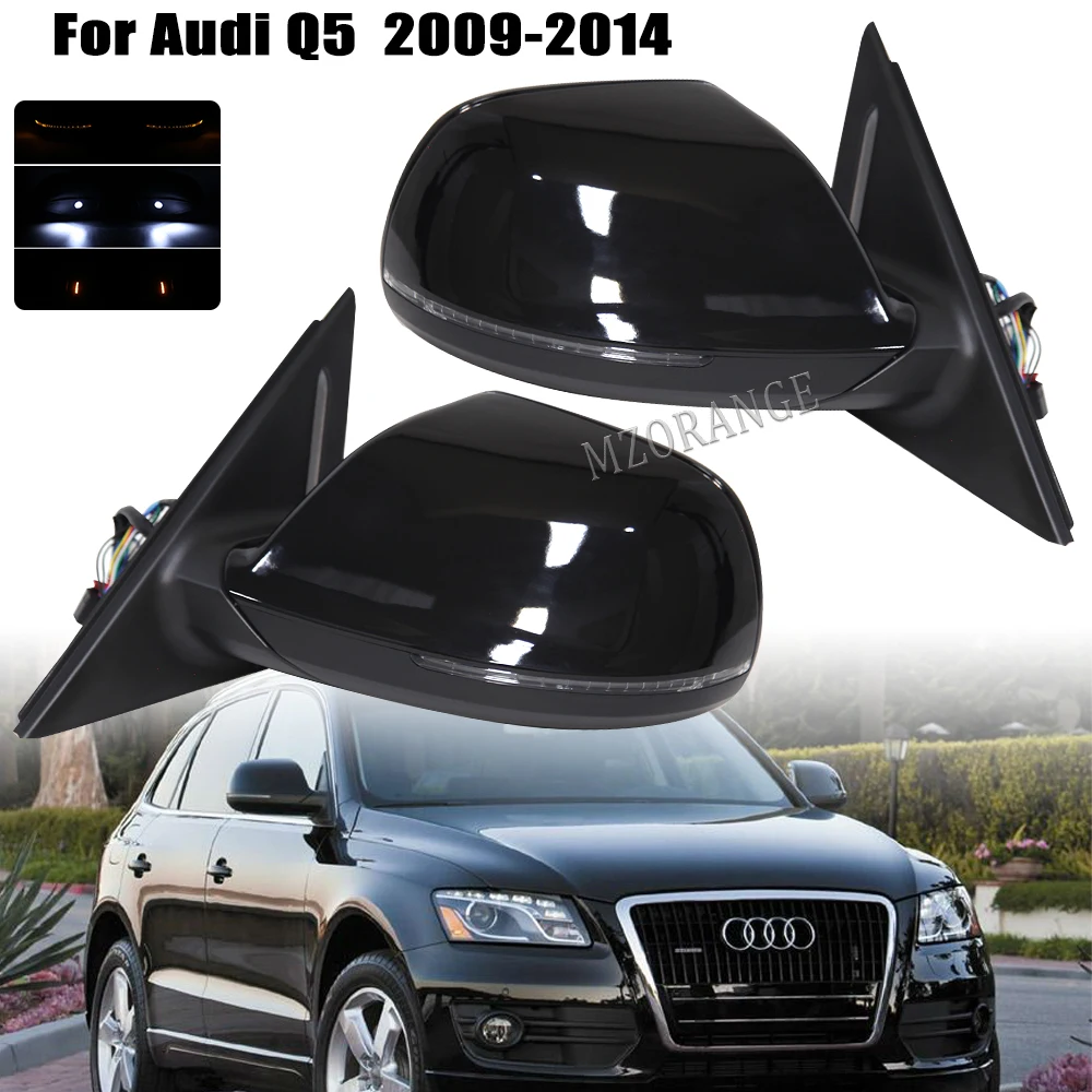 

Боковое зеркало заднего вида для Audi Q5 2009 -2015, автомобильный комплект заднего вида с подогревом, вспомогательная полоса движения, автомобильные аксессуары BSM, 11 проводов